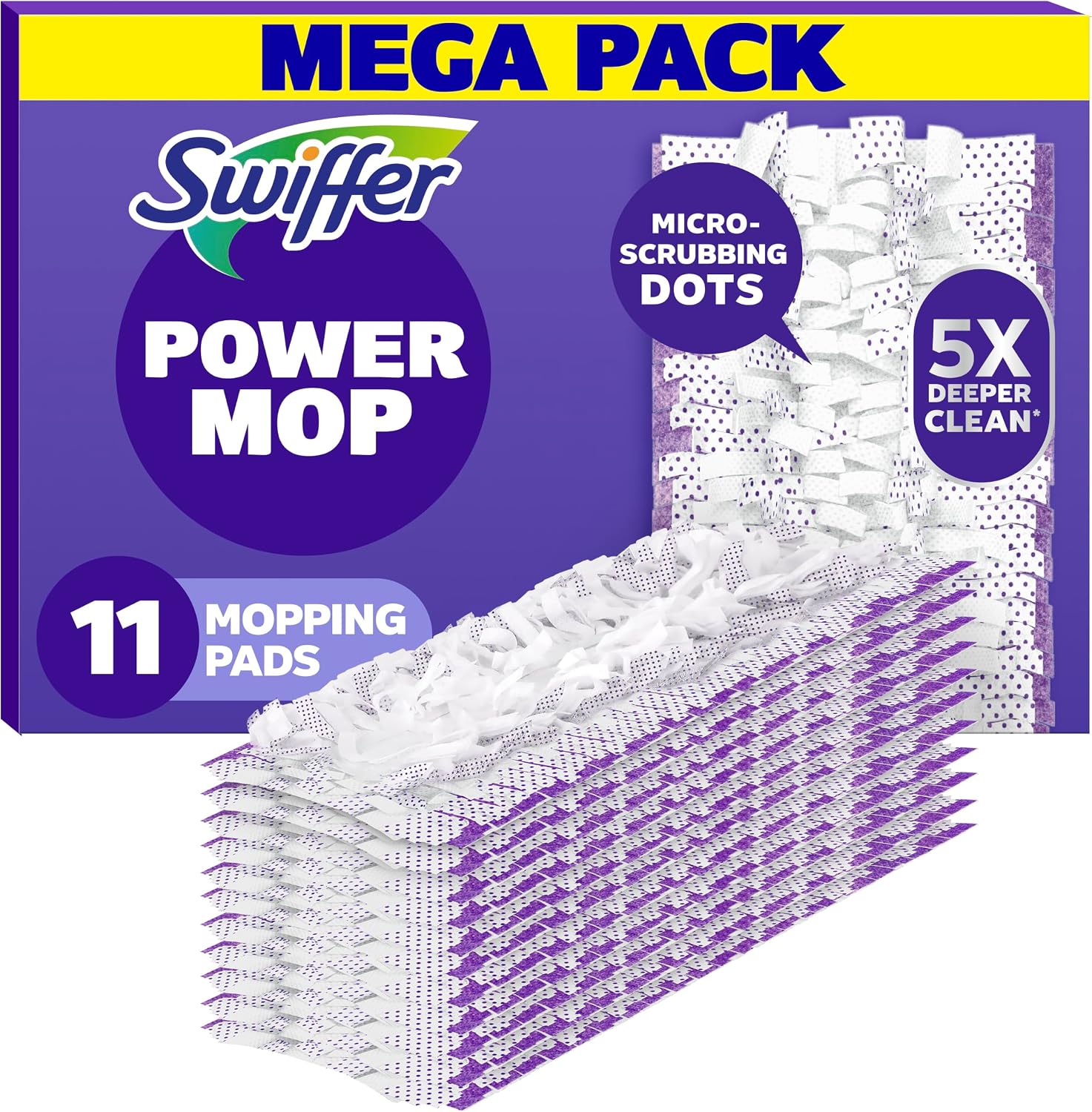 Detalle de Swiffer PowerMop Multi-Surface Mopping Pad Refills (11 Count) for Floor Cleaning