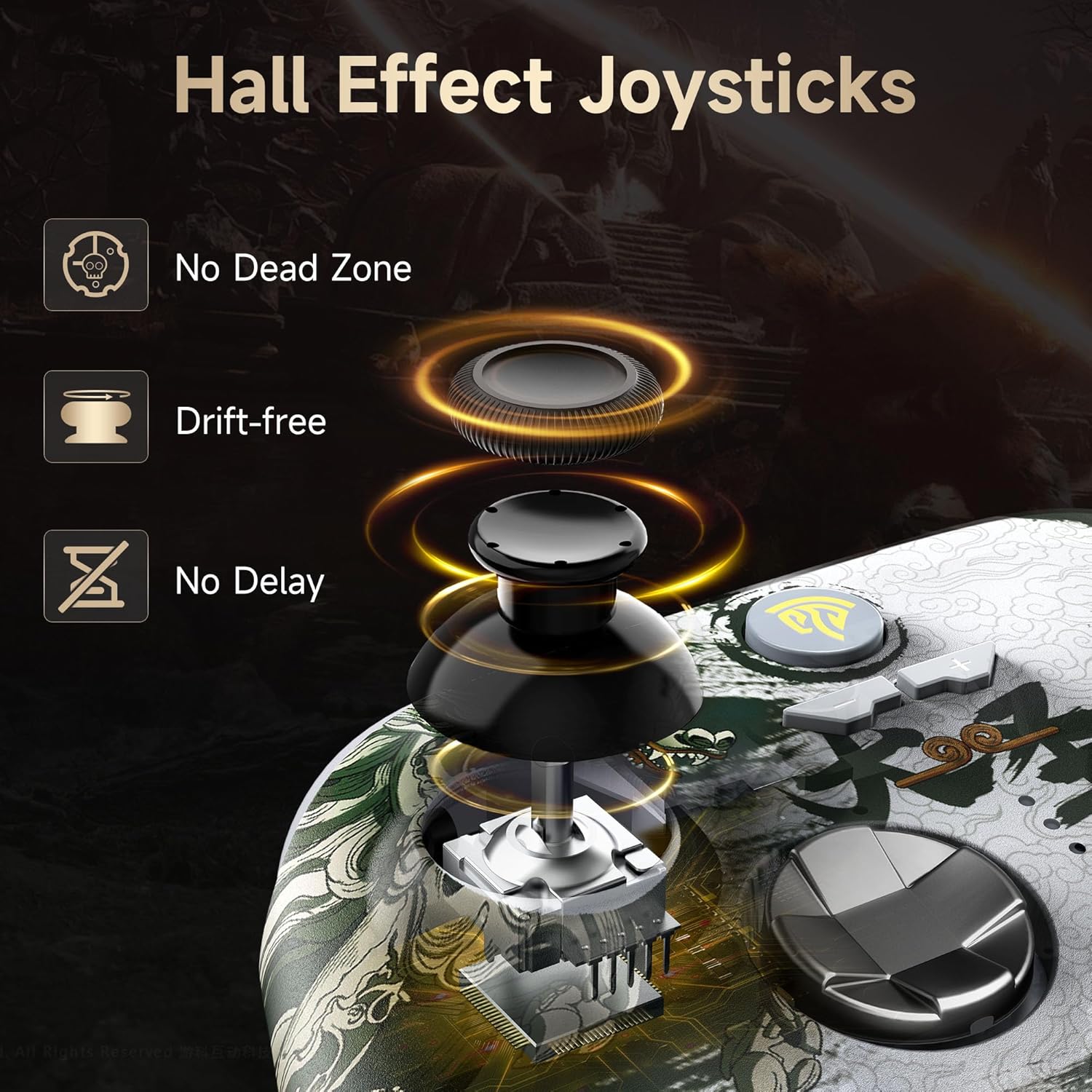Detalle de EasySMX X15 Wireless Game Controller with Hall Effect Joysticks