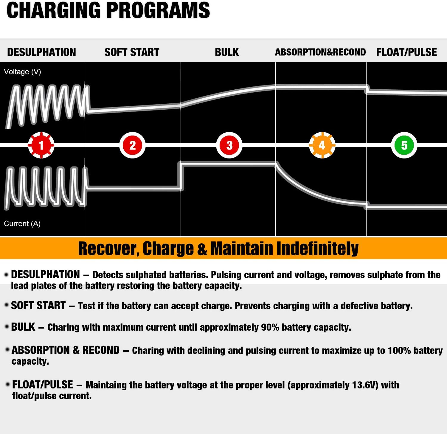 Thumbnail 6 de MOTOPOWER MP00205B 12V 1000mA chargeur/mainteneur automatique pour batteries au plomb