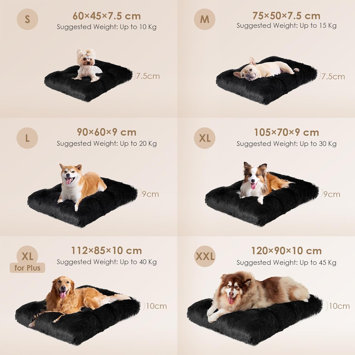 Detalle de EHEYCIGA Fluffy Extra Large Dog Crate Bed XL: Calming, Washable and Non-Slip Comfort for Big Dogs