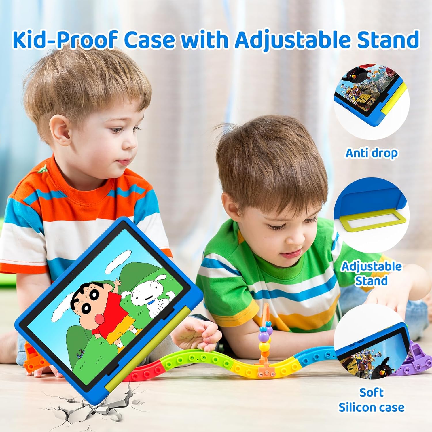 Thumbnail 2 de Tablet Bambini 10" Android 15 Octa-Core, 20 GB RAM, 64 GB ROM (+ 1TB microSD) – Parental Control, Wi‑Fi 6, Custodia Protettiva e Adesivi DIY Blu