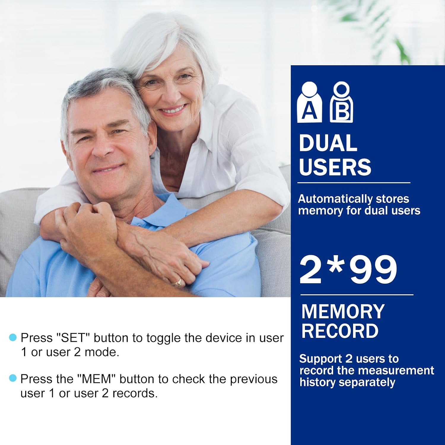 Detalle de Estabien Automatic Upper Arm Blood Pressure Monitor with LED Display and Adjustable Cuff