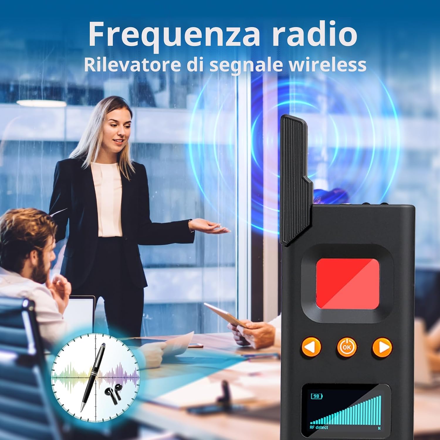 Detalle 2 de FOWARD GAUSS Rilevatore di bug per fotocamera nascosta: protezione privacy e rilevamento multi-scenario