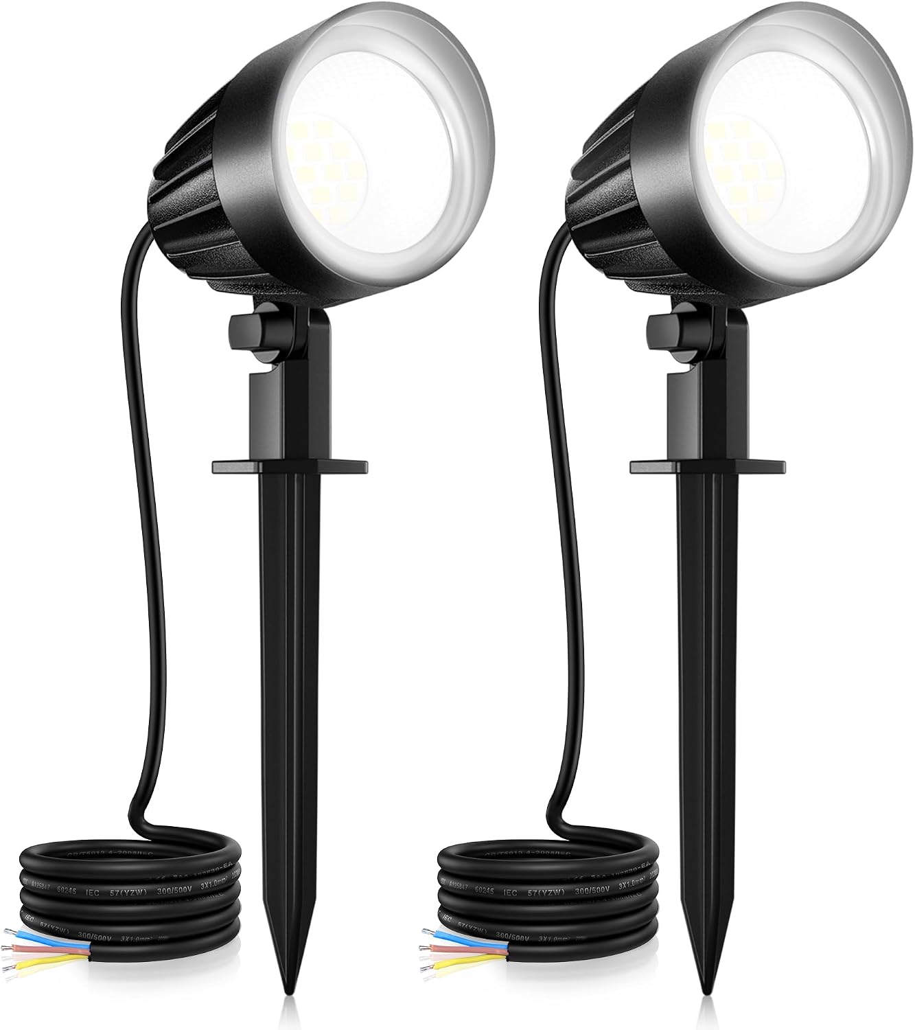 Detalle de MEIKEE set da 2 faretti da giardino LED 7W 500 lm IP66 bianco freddo 6500K