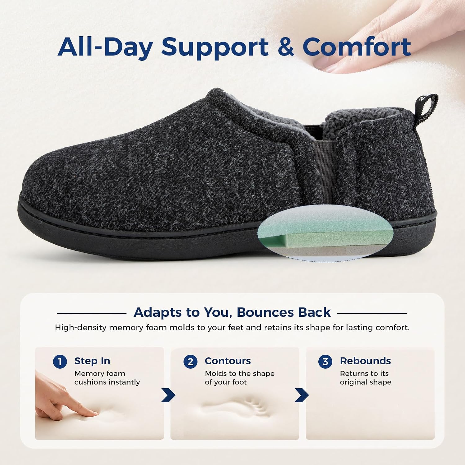 Detalle 2 de Snug Leaves Men’s Faux Wool Slippers
