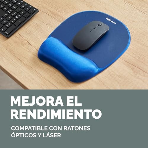 Detalle de Fellowes Alfombrilla para ratón con reposamuñecas Everyday: ergonómica, duradera y con base antideslizante