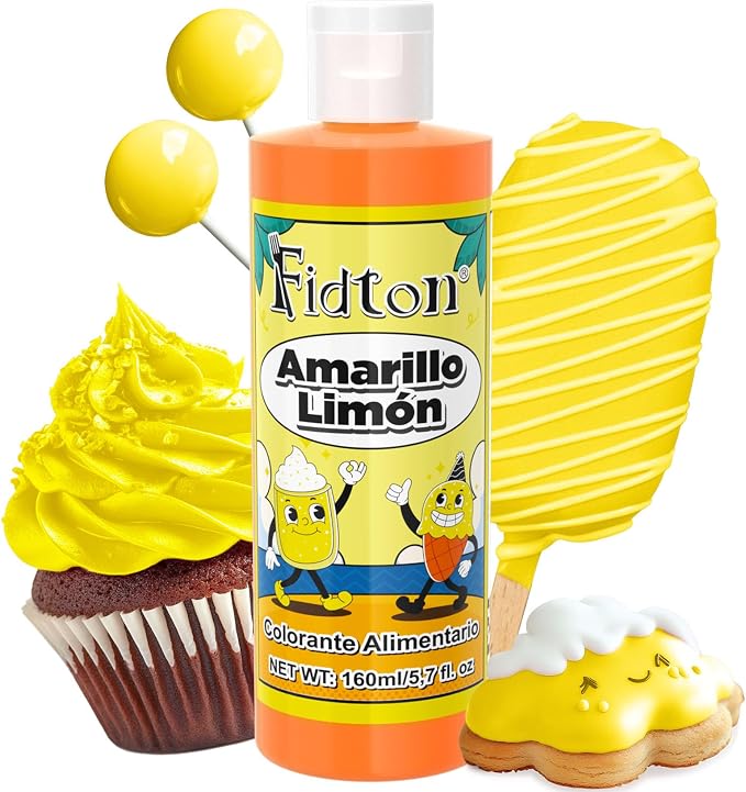 Colorante Alimentario Amarillo Limón 160ml - Gran Capacidad 🍋