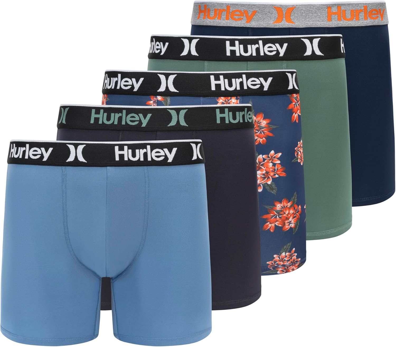Thumbnail 3 de Hurley Men's 5 Pack Stretch Boxer Briefs