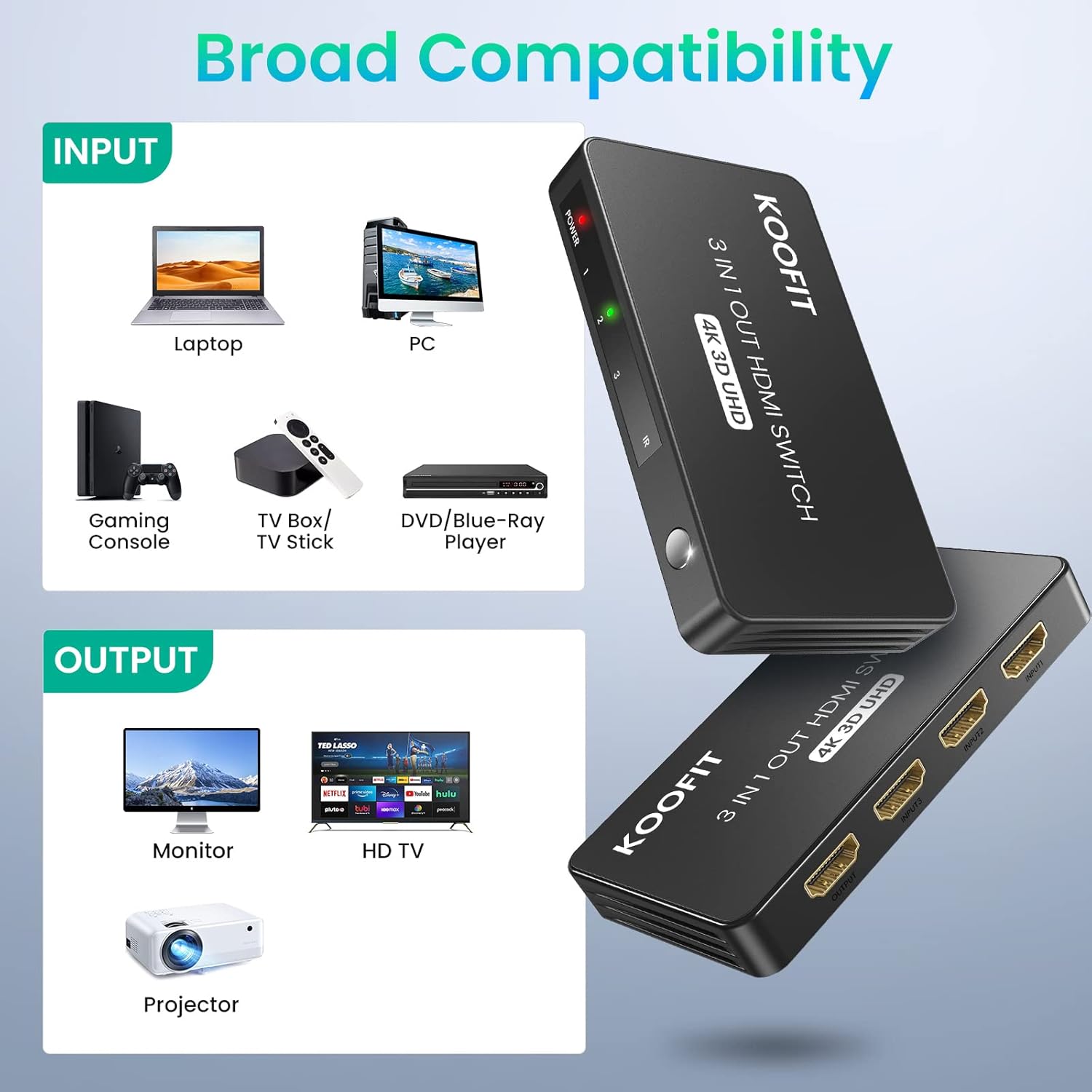 Thumbnail 4 de HDMI Switch 3-in-1 4K Auto Switcher