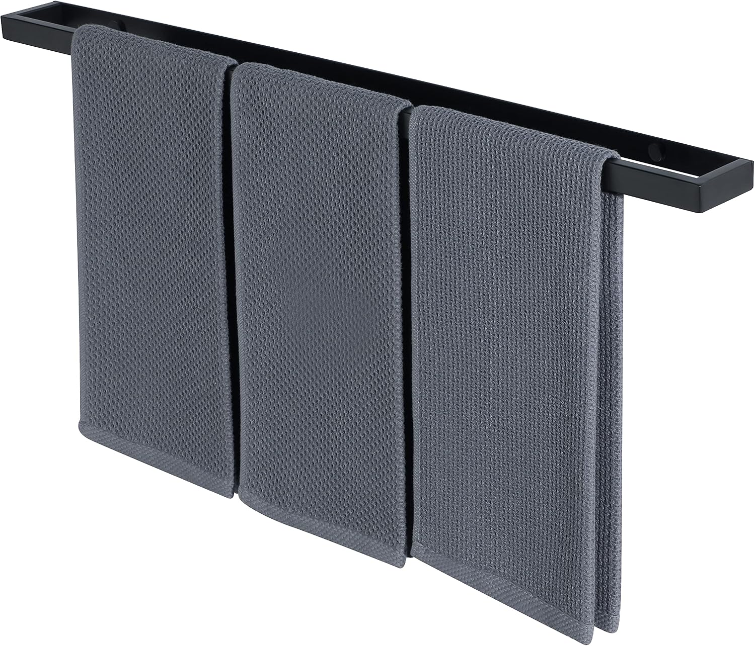 Detalle de Sayayo Black Towel Rail Wall Mounted 70cm – SUS304 Stainless Steel, Matte Black
