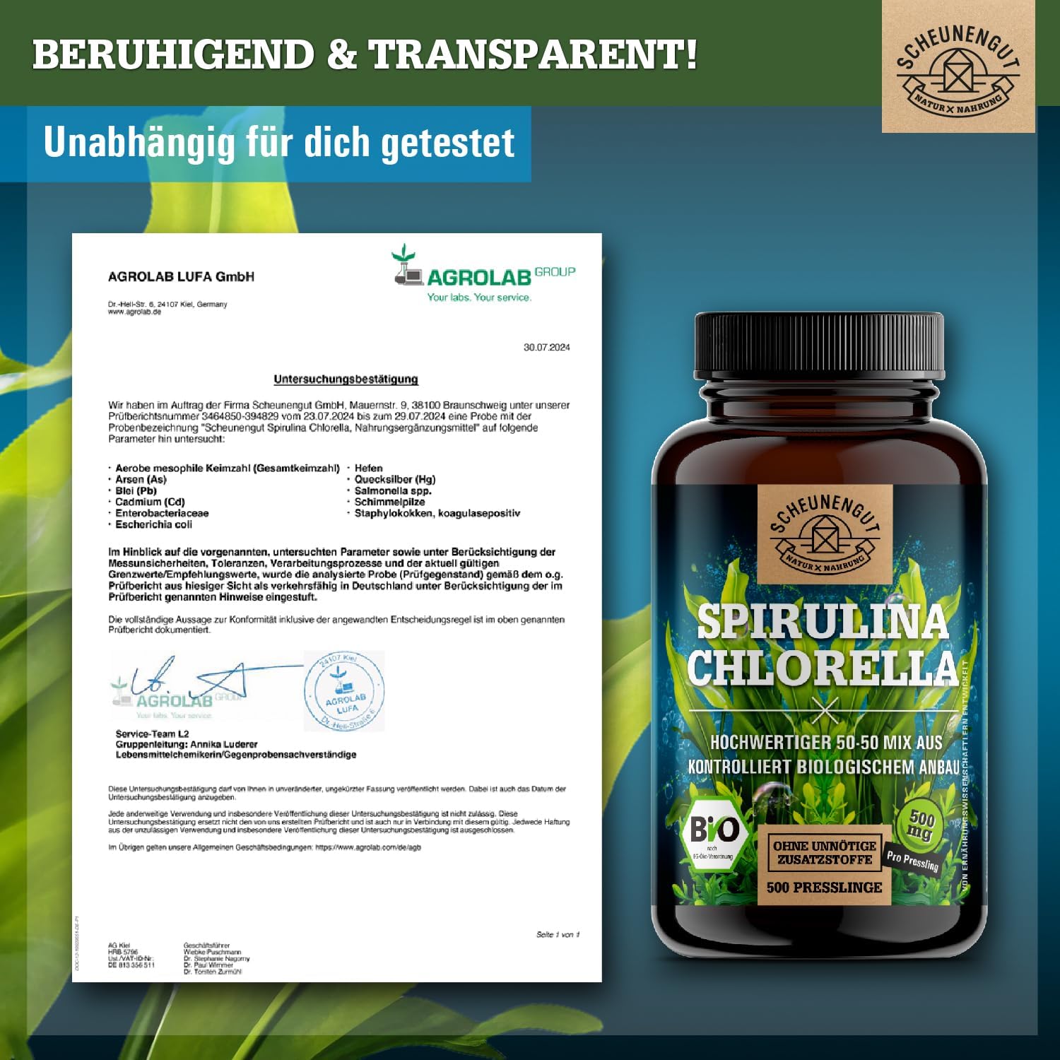 Thumbnail 6 de Scheunengut Spirulina Chlorella 6000mg Tabletten