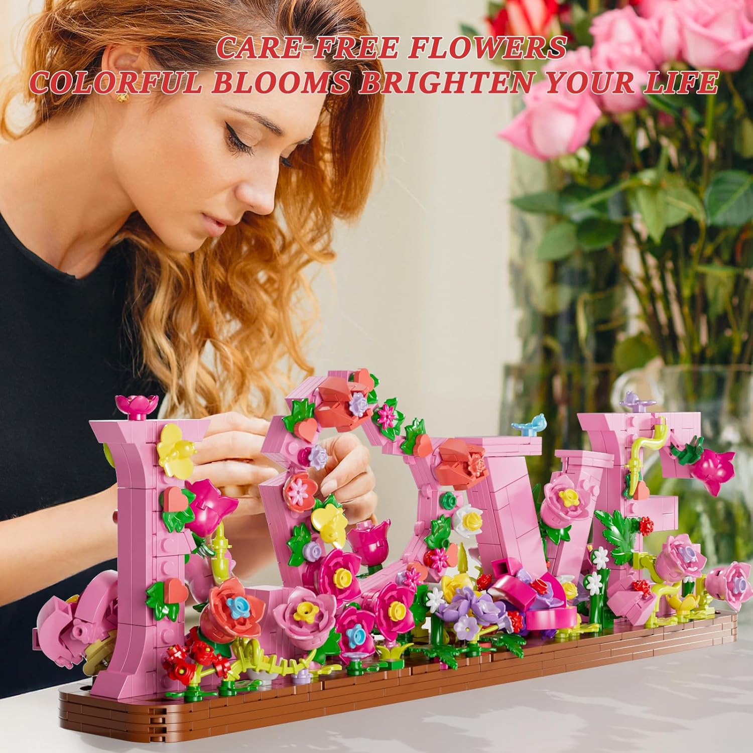 Thumbnail 6 de KOJAYHOL Lot de 791 jouets de construction en forme de cœur « LOVE » – kit DIY déco florale