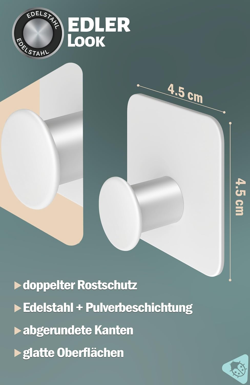 Thumbnail 4 de Menz Handtuchhalter ohne Bohren – 5er-Set selbstklebende Edelstahlhaken für Bad & Dusche