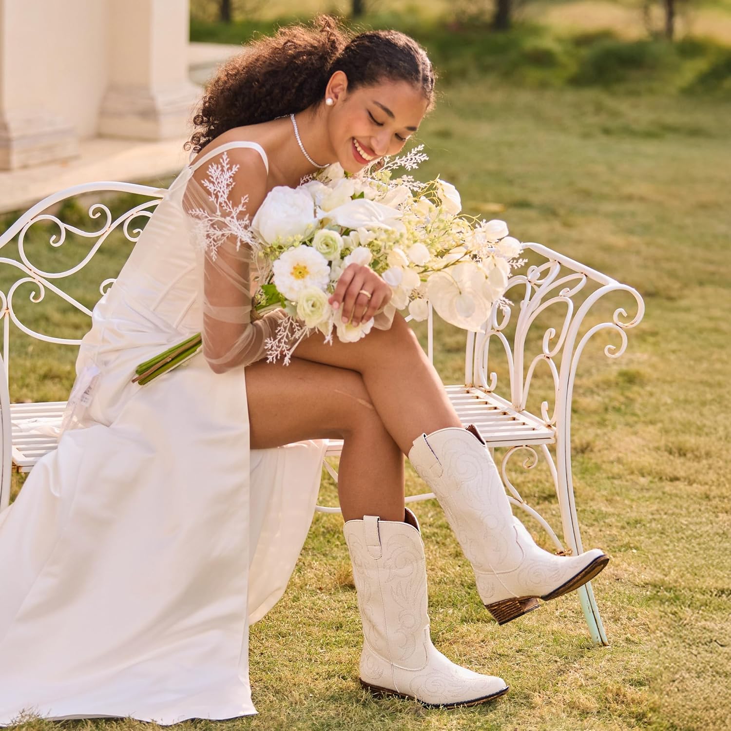 Thumbnail 1 de DREAM PAIRS Cowboy Boots 1.6-inch Heel