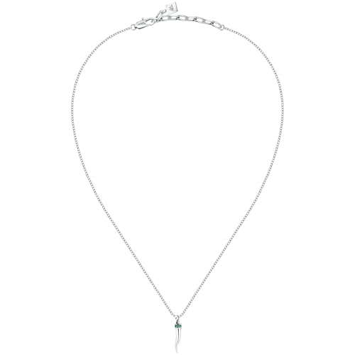 Detalle 2 de Morellato Collier Homme en Acier et Cristaux avec Pendentif Cornet – Collection MOTOWN