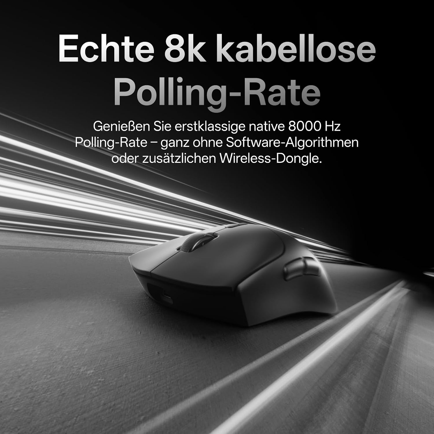 Detalle de Rapoo VT7 MAX Kabellose Gaming-Maus – ultraleichtes Pro-Design mit 30000 DPI und 8K Wireless-Polling
