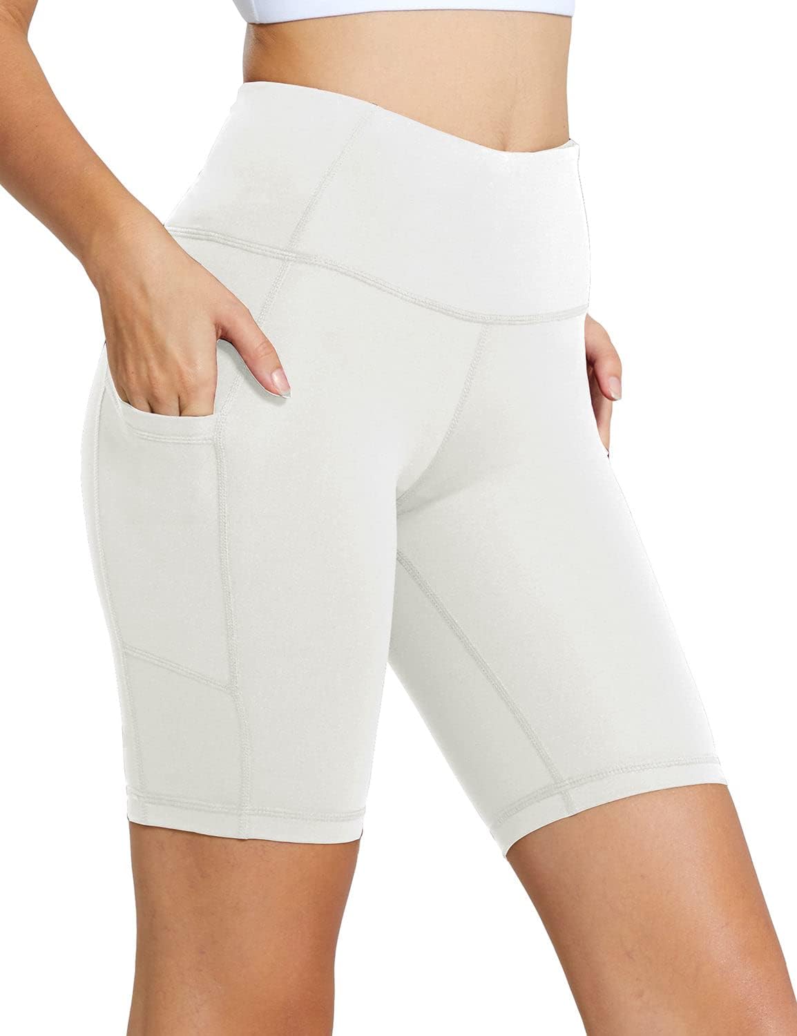 Detalle de baleaf Women’s Biker Shorts High Waist 8"