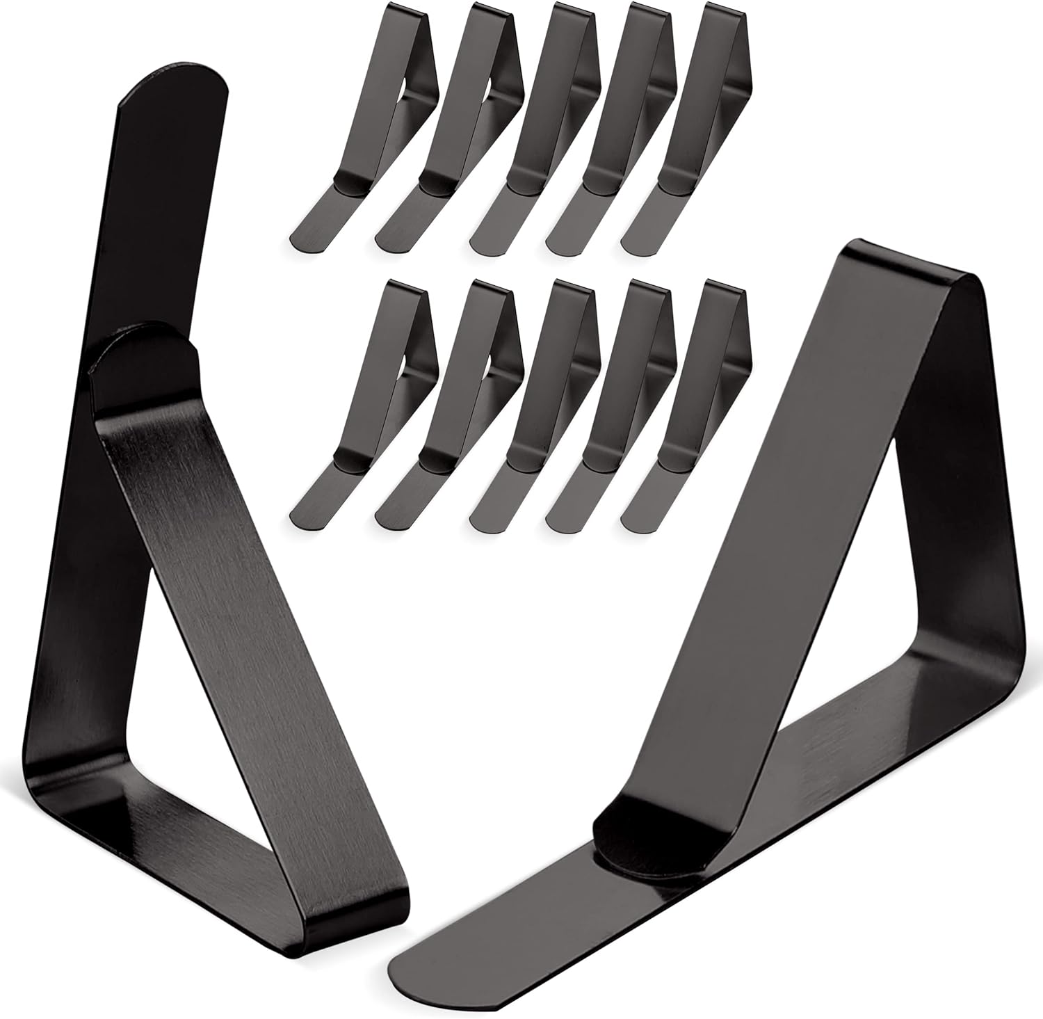 Detalle de Clipra Black Stainless Steel Tablecloth Clips, 12-Pack for Tables up to 1.8 Inches