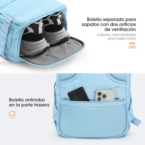 Thumbnail 5 de Samfolk Mochila de Viaje Cabina 40x20x25 (20 L) azul – 12 bolsillos y compartimentos organizados