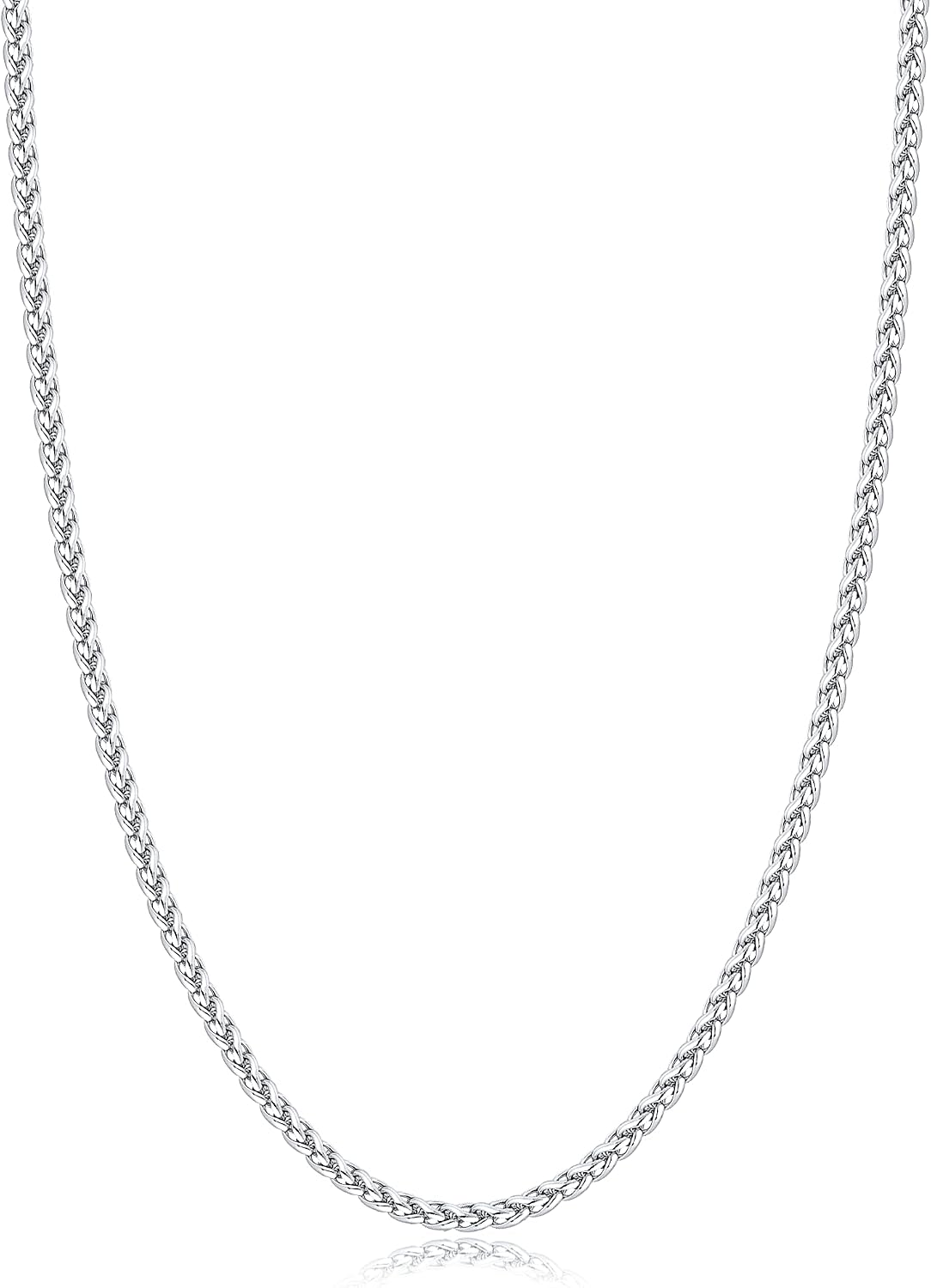 Detalle de Jewlpire Stainless Steel Wheat Chain Necklace