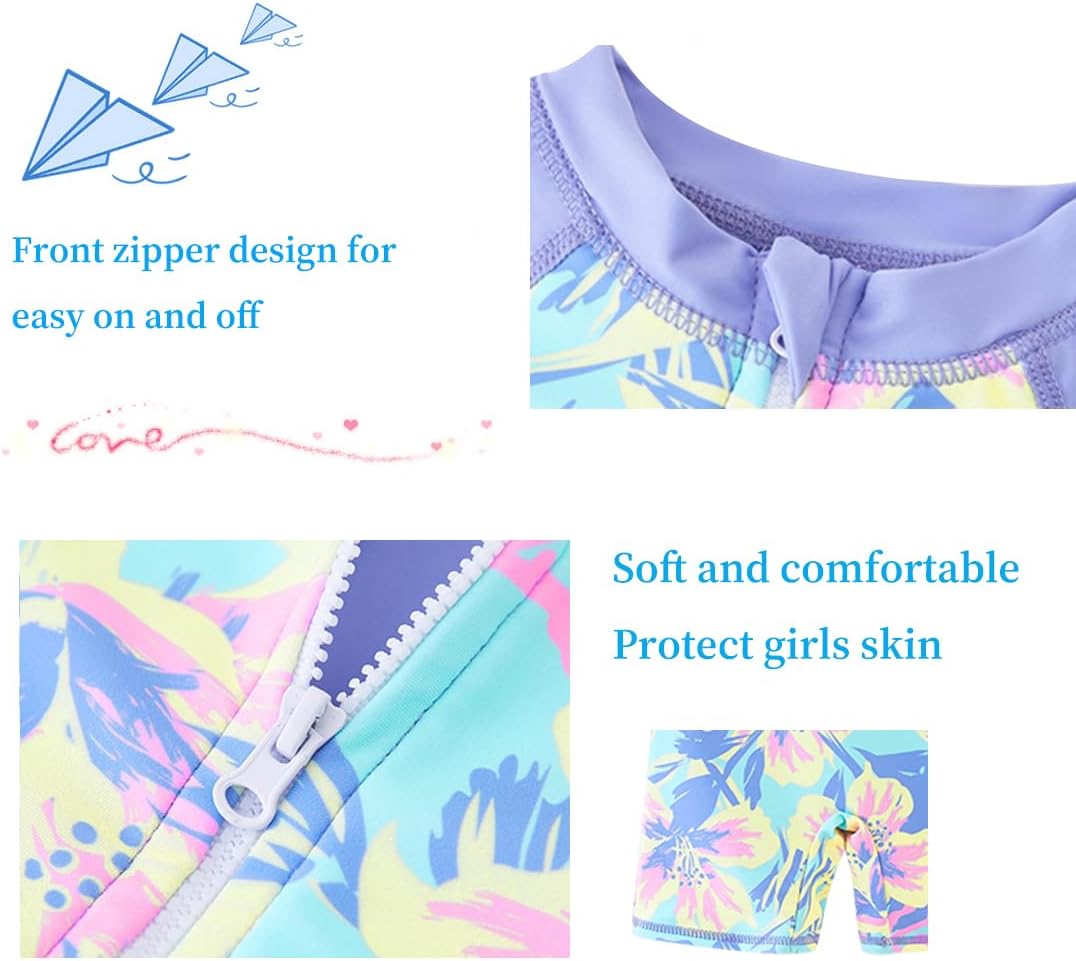 Thumbnail 3 de UMELOK Girls Long Sleeve Rash Guard One Piece Swimsuit with UPF 50+ Protection