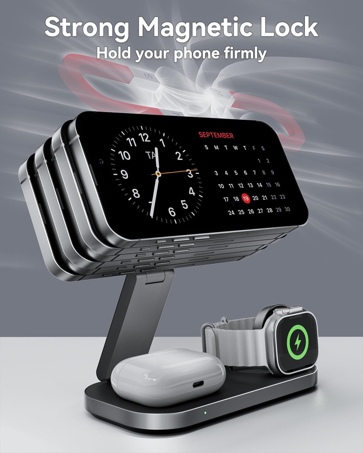 Thumbnail 6 de KEEPRO 3-in-1 Qi2 25W Magnetic Wireless Charging Station for MagSafe iPhone, Apple Watch & AirPods