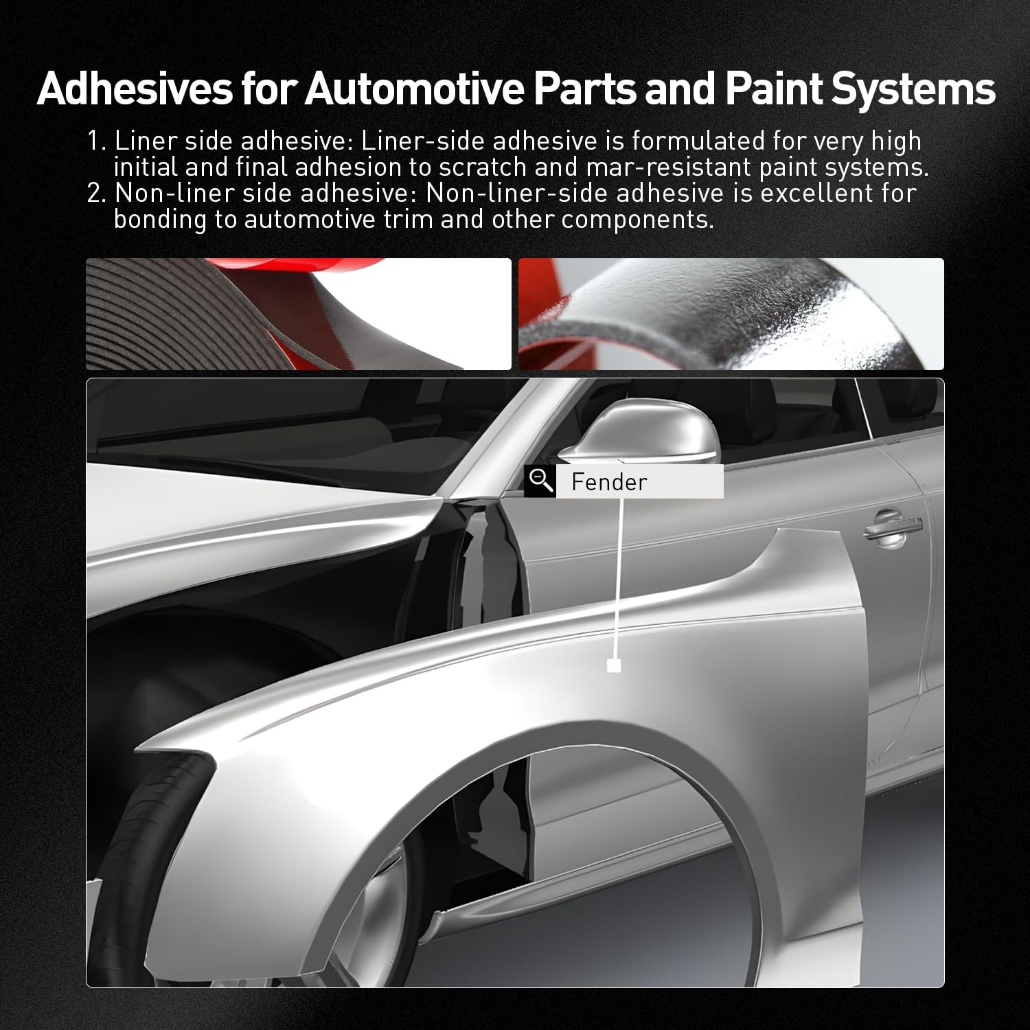 Thumbnail 5 de 3M Automotive Acrylic Plus Befestigungsband PT1100, dunkelgrau (20 mm x 5,5 m) – doppelseitige Acrylklebebefestigung