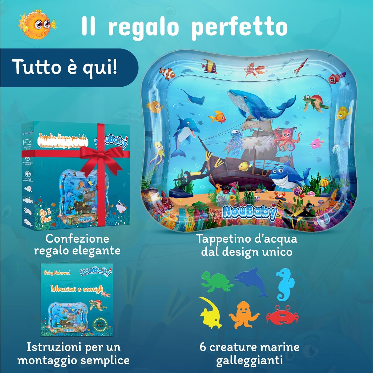 Thumbnail 3 de NouBaby Tappetino Acqua Tummy Time Neonati