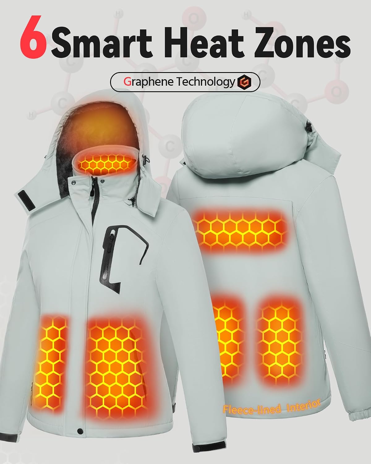 Thumbnail 3 de Wulcea Graphene Heated Jacket for Women, Fur-Lined with Adjustable Heat