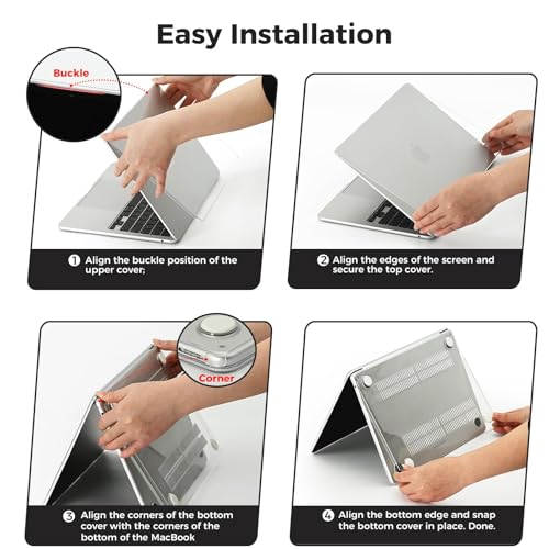 Detalle 2 de EooCoo Coque transparente pour MacBook Air 13 pouces M5/M4/M3/M2 (2026-2022) – Crystal Clair