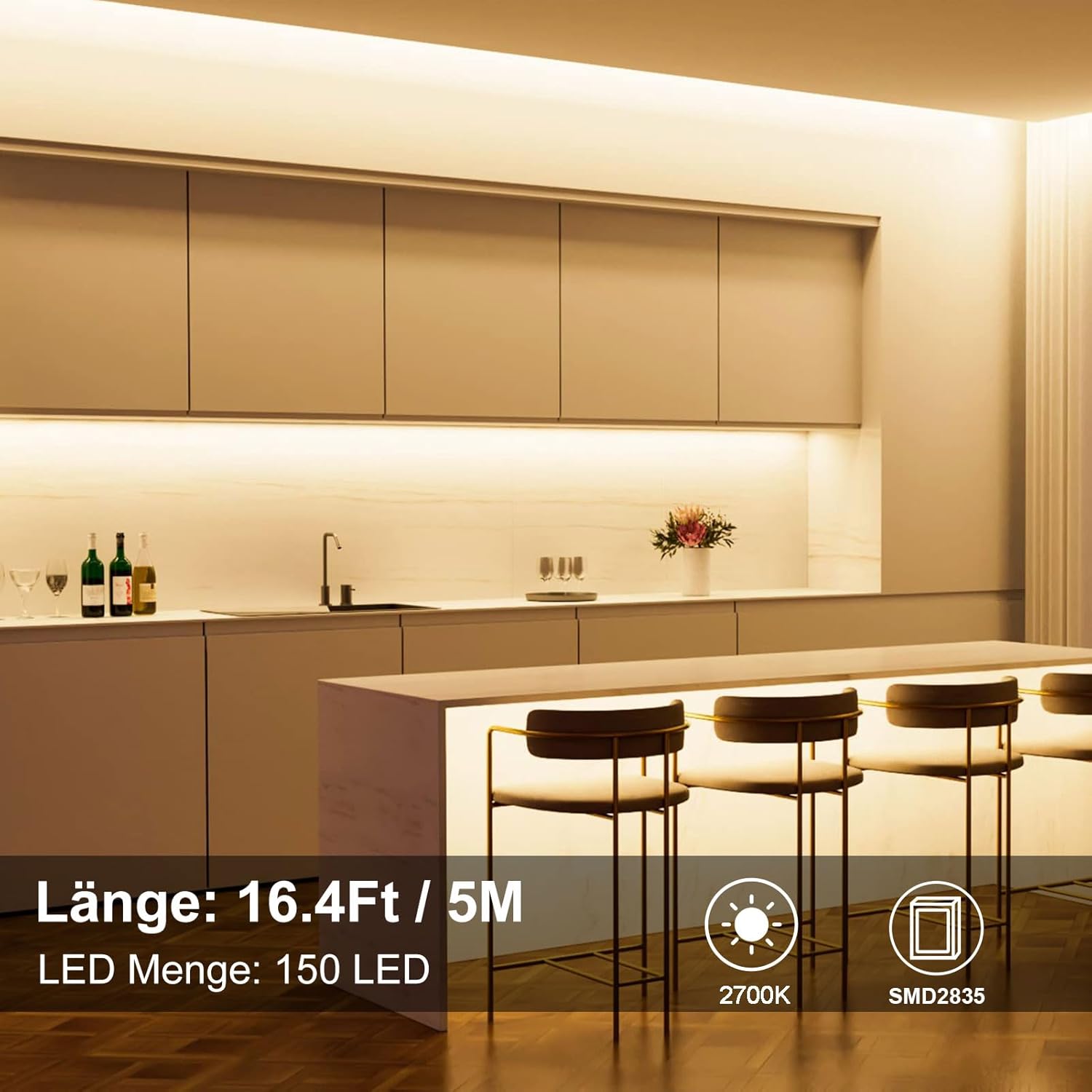 Thumbnail 1 de CCILAND LED Streifen 5M – 150 LED, batteriebetrieben, 8 Modi, Timer, dimmbar, selbstklebend