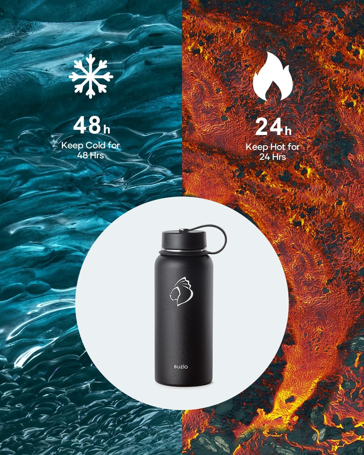 Detalle 2 de BUZIO 32 oz insulated water bottle