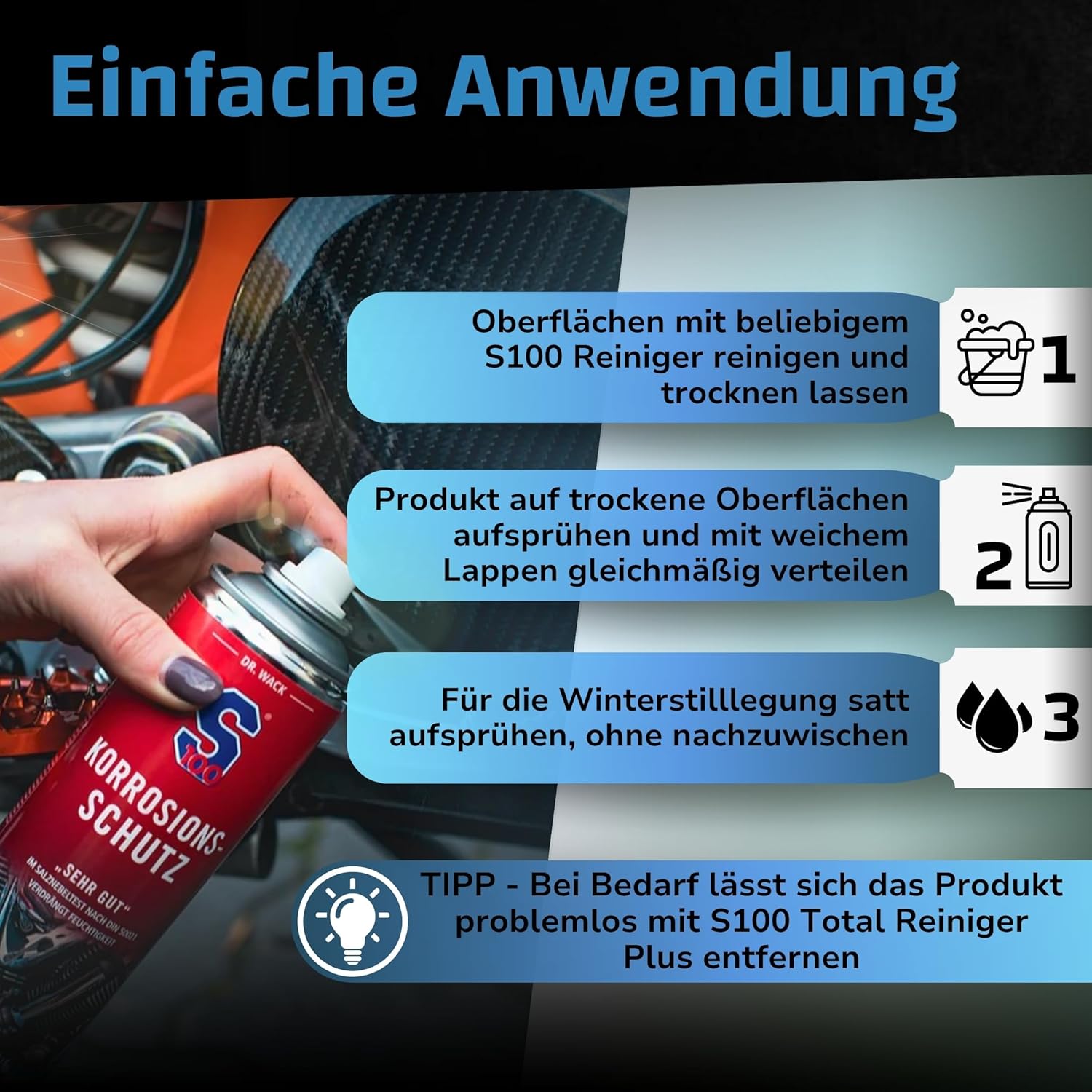 Thumbnail 3 de Dr. Wack S100 Korrosions-Schutz für Motorrad 300 ml – Rostschutzspray für Winterpflege