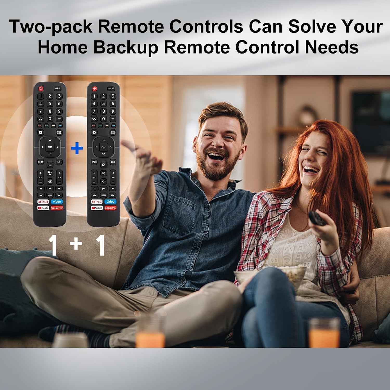 Detalle 2 de Hisense TV Remote Replacement (2 Pack) – Universal, No Pairing Needed, Backups for Lost or Broken Remotes