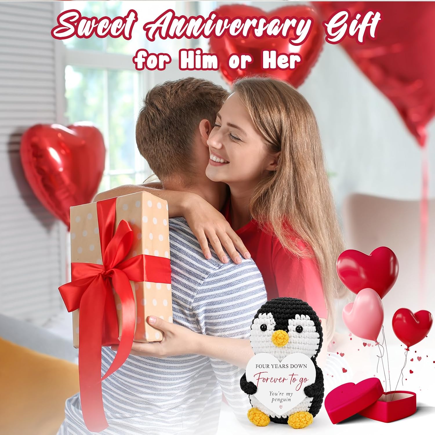 Detalle 1 de Aisvrem Anniversary Penguin Keepsake, 4-Year