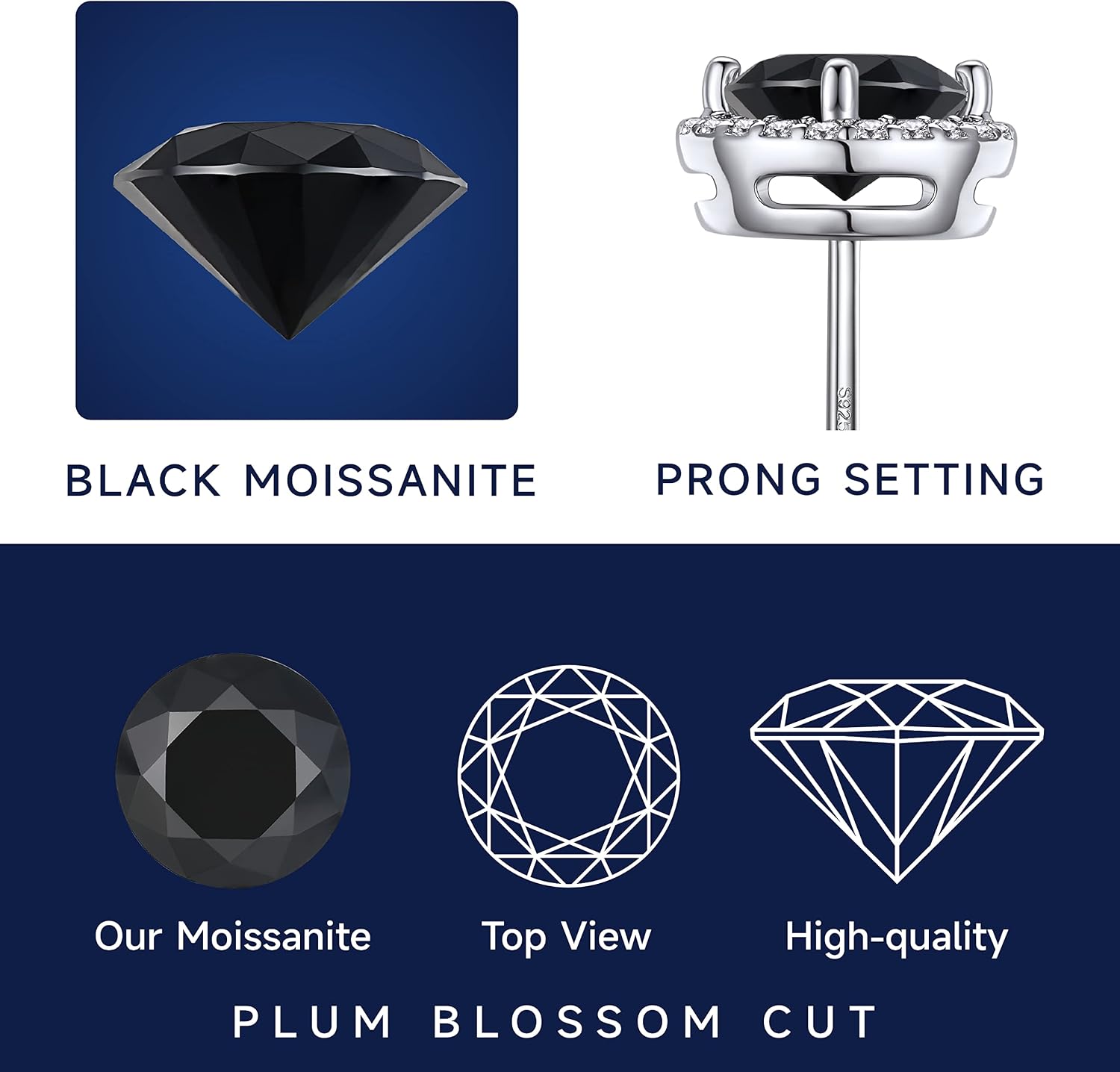 Detalle de MomentWish Orecchini Moissanite 5mm