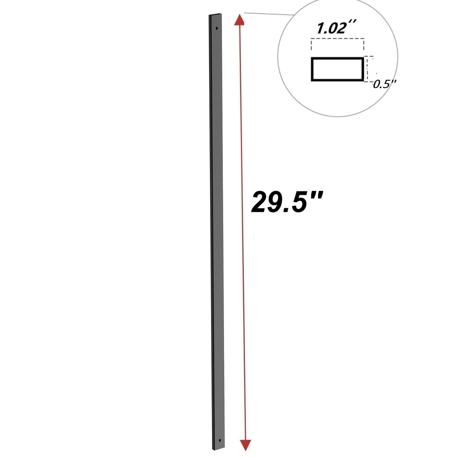 Detalle de HZIU 101-Pack 29.5-Inch Rectangular Stainless Steel Deck Balusters, Black