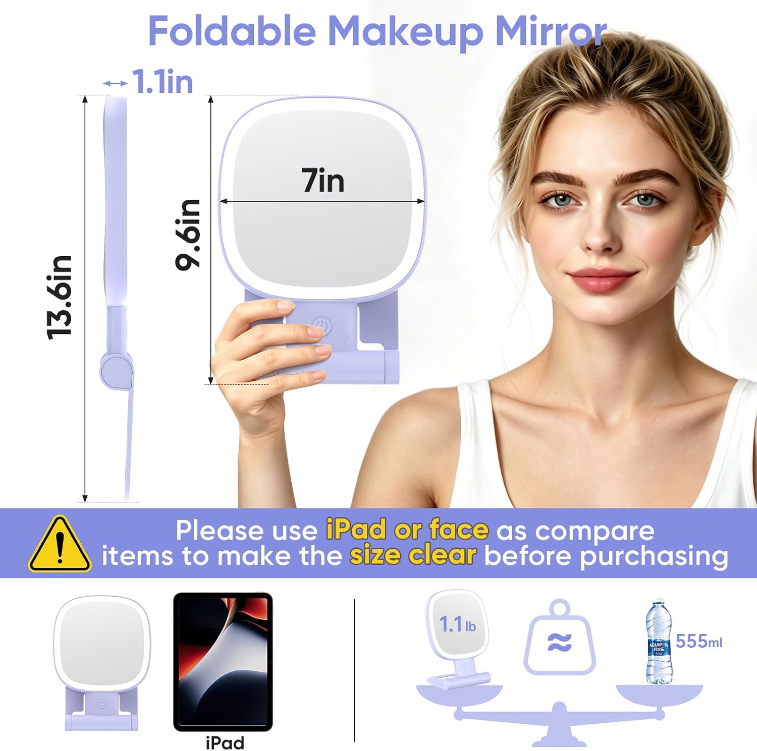 Detalle de FUNTOUCH Lighted Makeup Mirror, 30X Magnification