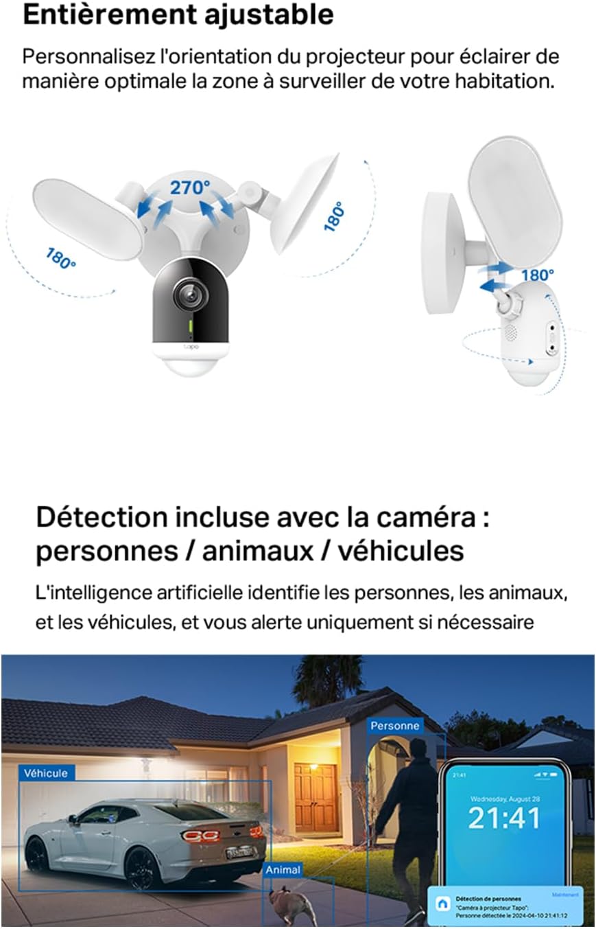 Thumbnail 2 de Tapo C720 : caméra de surveillance extérieure WiFi 2K 4 MP avec projecteurs LED et détections IA
