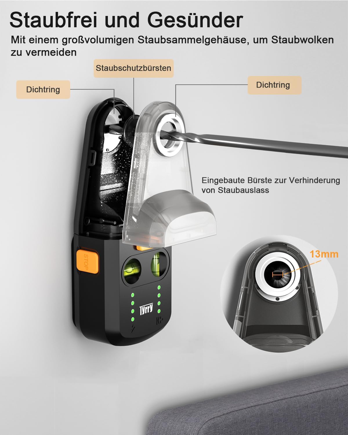 Detalle 2 de Tyrry DC10 Laser-Wasserwaage 1800mAh