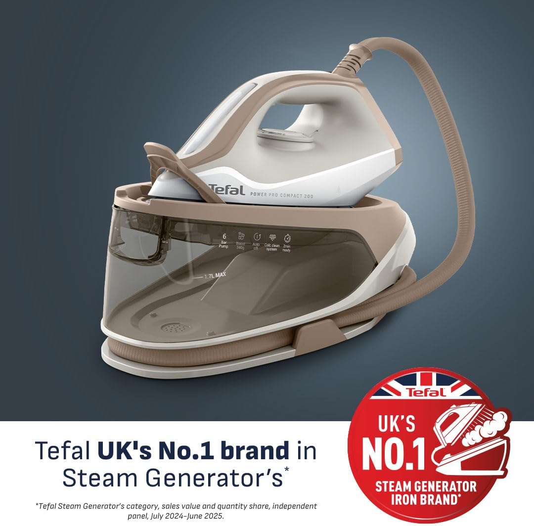 Detalle 2 de Tefal Power Pro Compact 200 Steam Station SV6213G0: Practical Power for Everyday Ironing