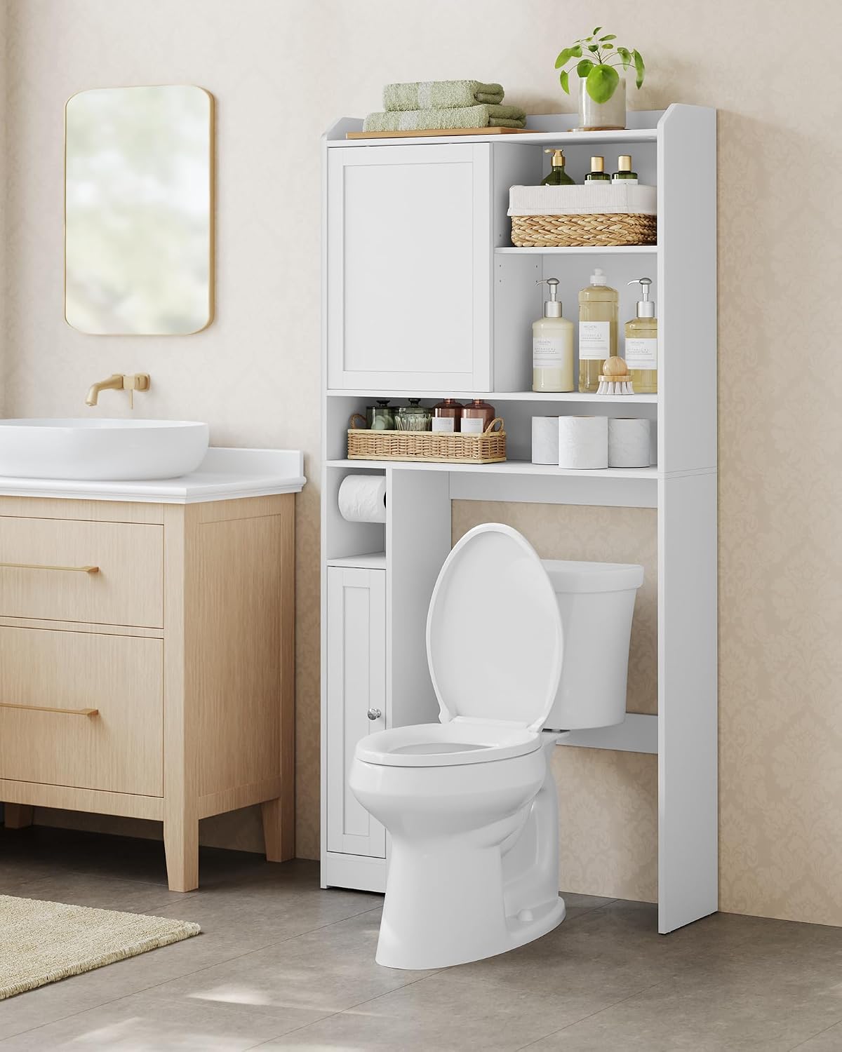 Thumbnail 1 de VASAGLE Siren Collection BTS018W01 Over-Toilet Shelf, 83 x 25 x 170 cm