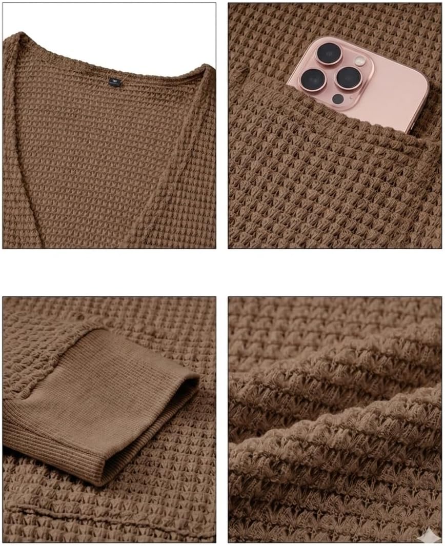 Thumbnail 3 de GLEENOD Damen-Cardigan langarm offen mit Taschen – Strickjacke im Casual/Elegant-Look