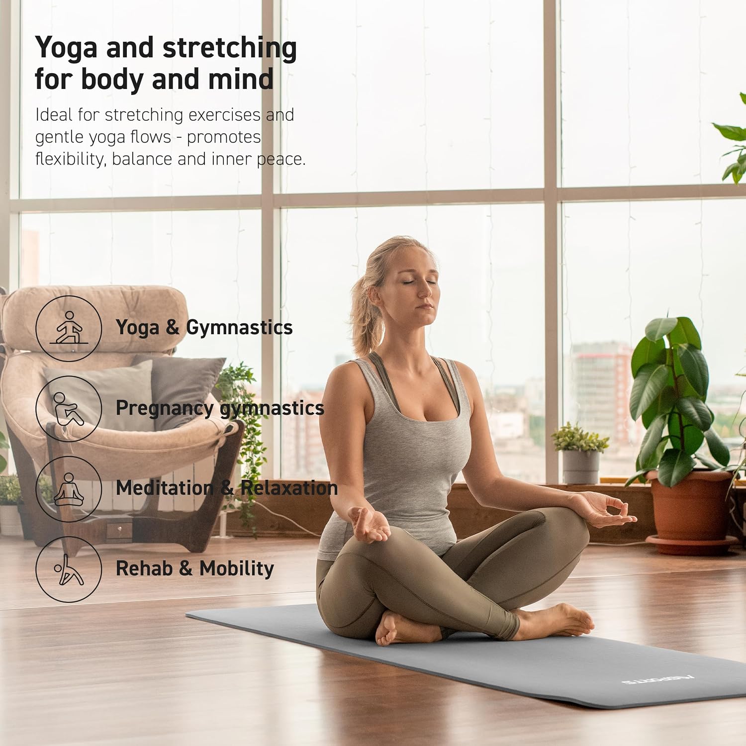 Detalle 2 de MSPORTS Yoga Mat Premium Non Slip Thick – Extra Comfort for Home Workouts