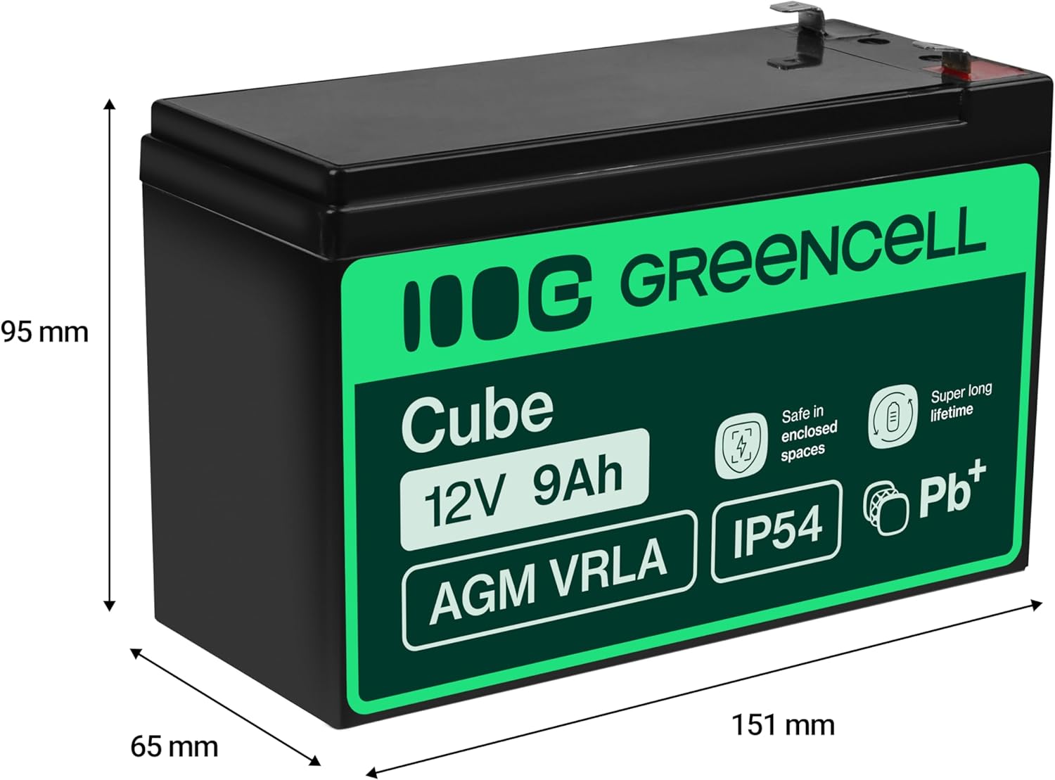 Detalle 2 de Green Cell Batteria AGM 12V 9Ah ⚙