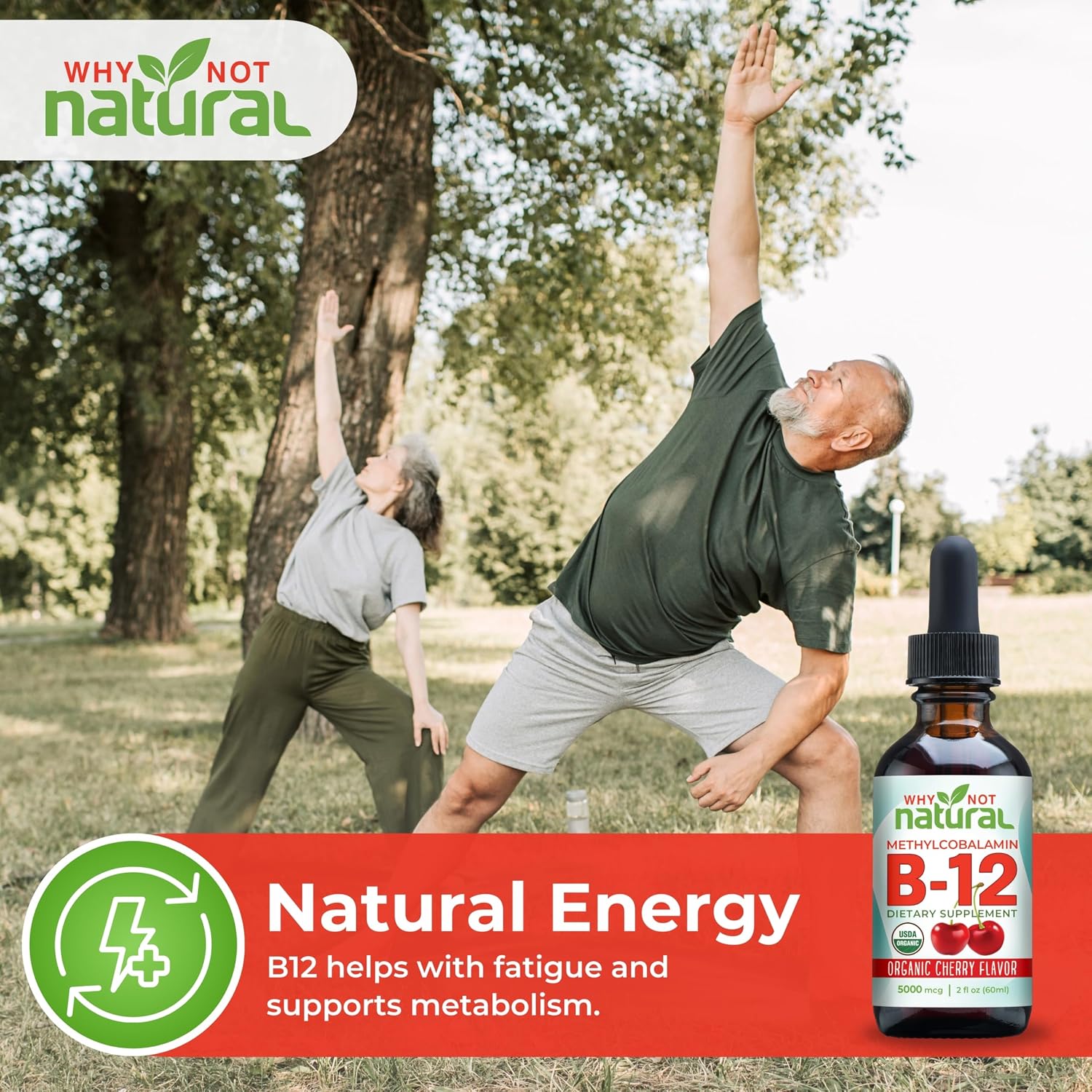 Detalle 2 de Why Not Natural B12102 Liquid Vitamin B12 Drops, 5,000 mcg Methylcobalamin