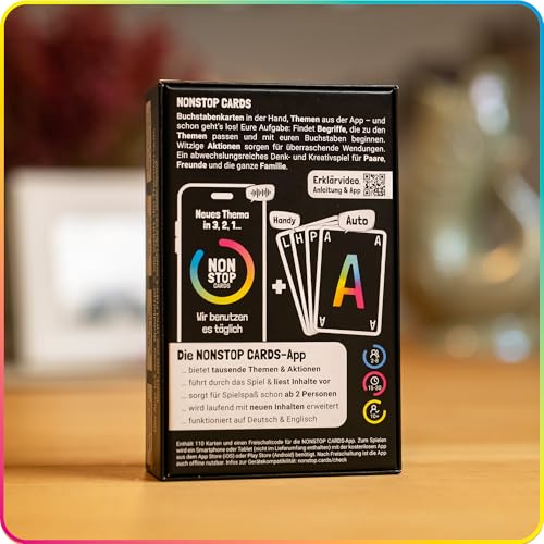 Thumbnail 9 de Nonstop Cards – Lustiges Kartenspiel mit App: Stadt-Land-Fluss für 2–8 Spieler