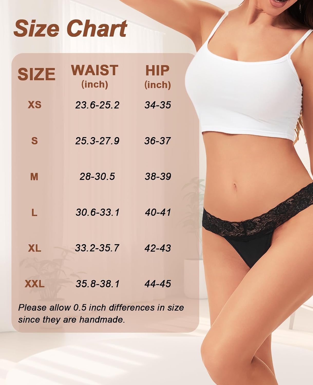 Thumbnail 6 de Sunm Cotton Thong with 3-Inch Lace Waistband