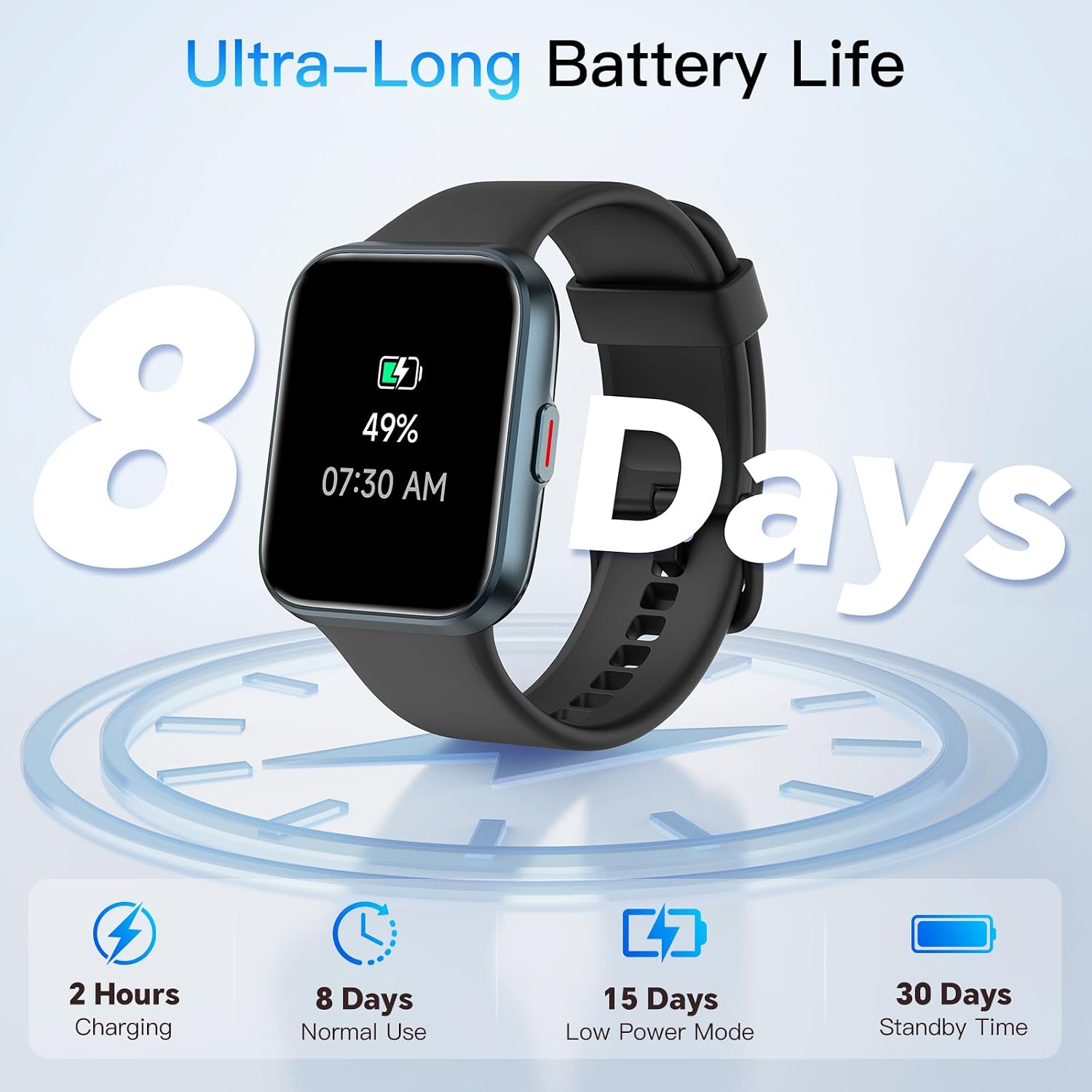 Detalle 2 de Smart Watch for Men & Women with Alexa Built-in, 1.8" HD Display, 120 Sports Modes, 3ATM Waterproof, and Health Tracking