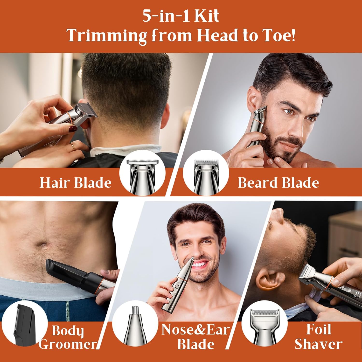 Thumbnail 4 de BarberBoss QR-6010 – trymer 5 w 1 z ostrzami ze stali nierdzewnej
